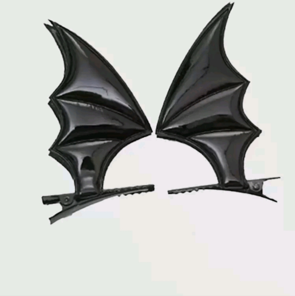 Black Bat Wing Hair Clips